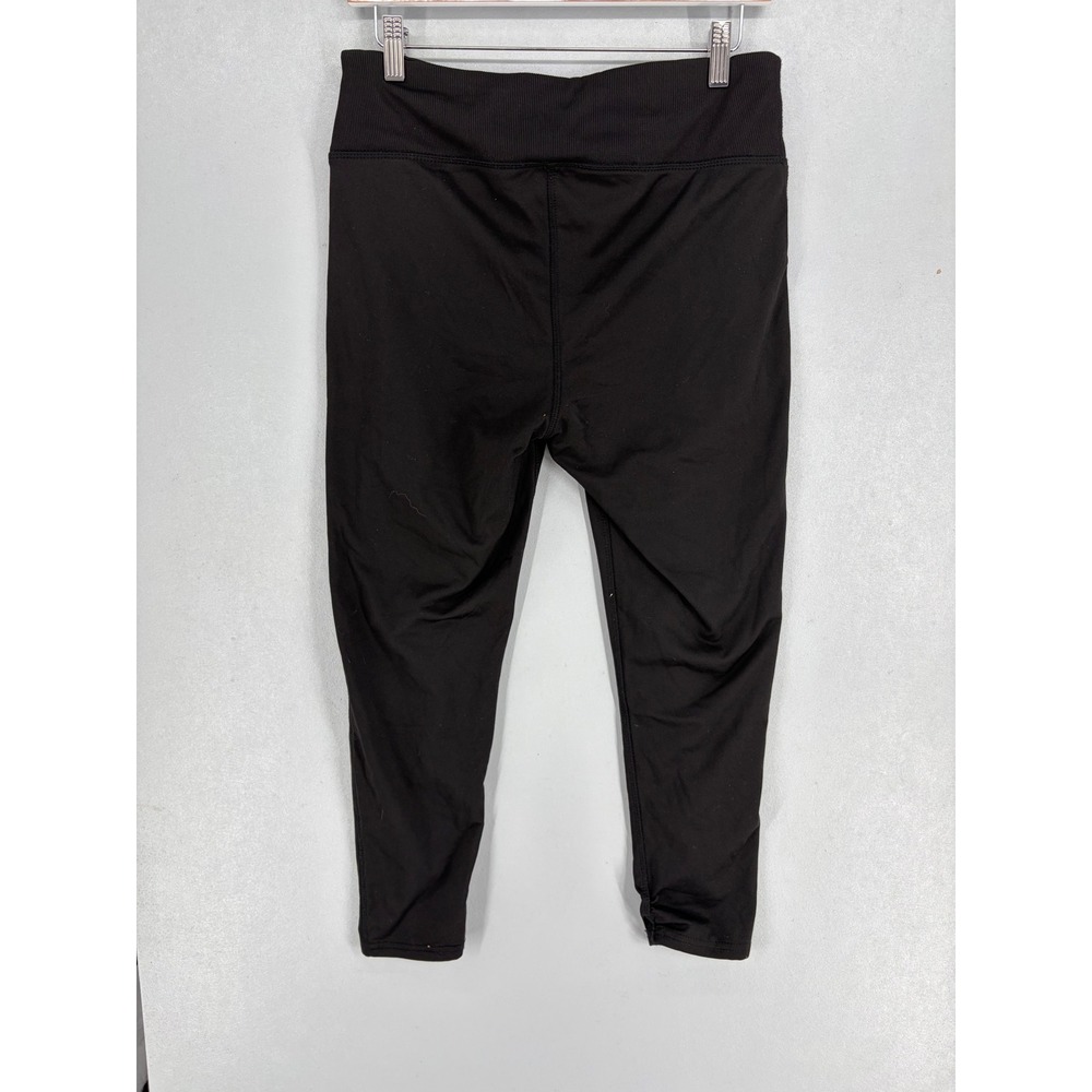 Adrienne Vittadini Women Leggings Black Sport Ribbed Waist Pockets L - Picture 3 of 4